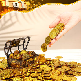 Hanaive pirate coins brighten pinatas and loot bags at parties.