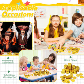 Hanaive pirate gold coins placed in a pinata for festive reveal