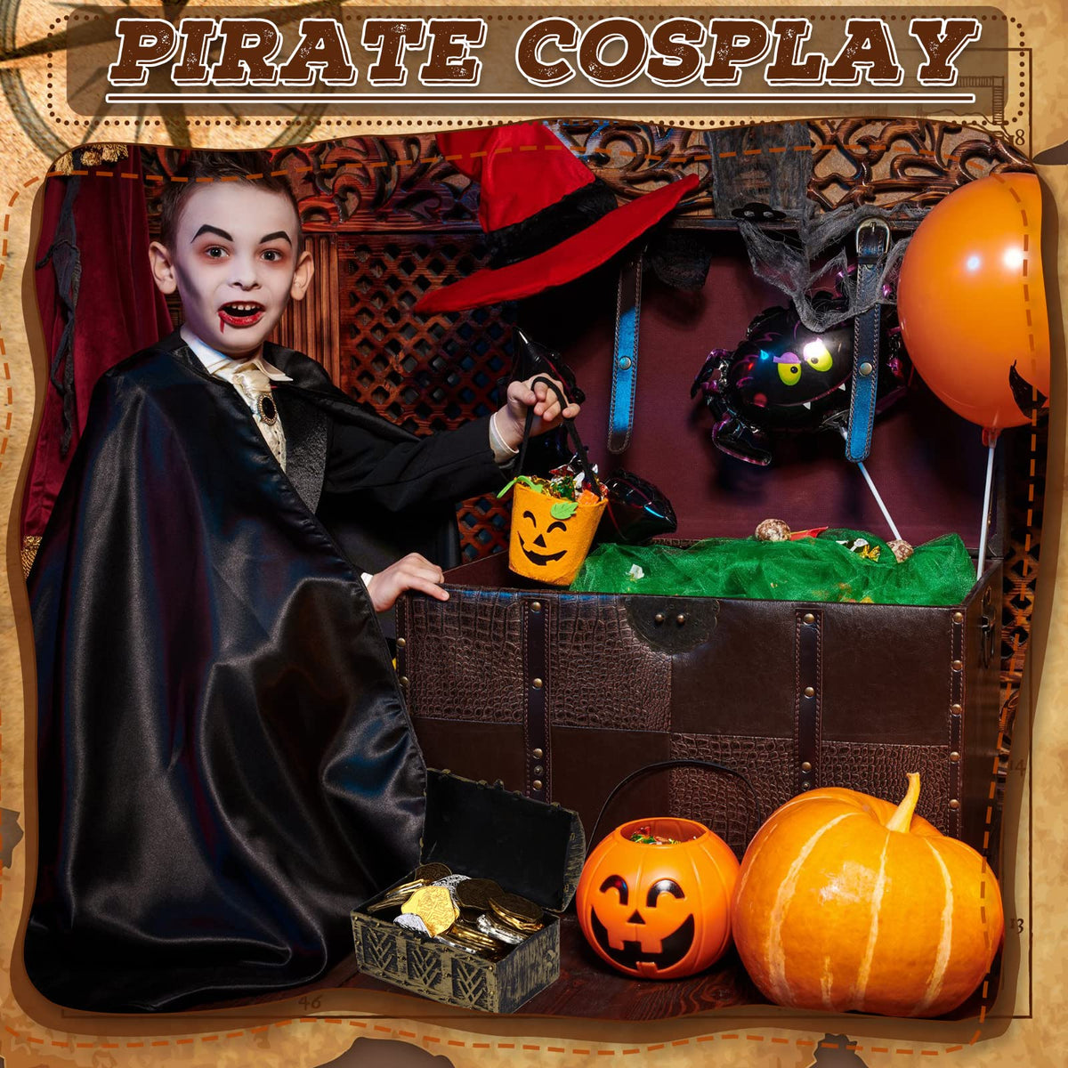 Hanaive pirate party decor treasure chest coins