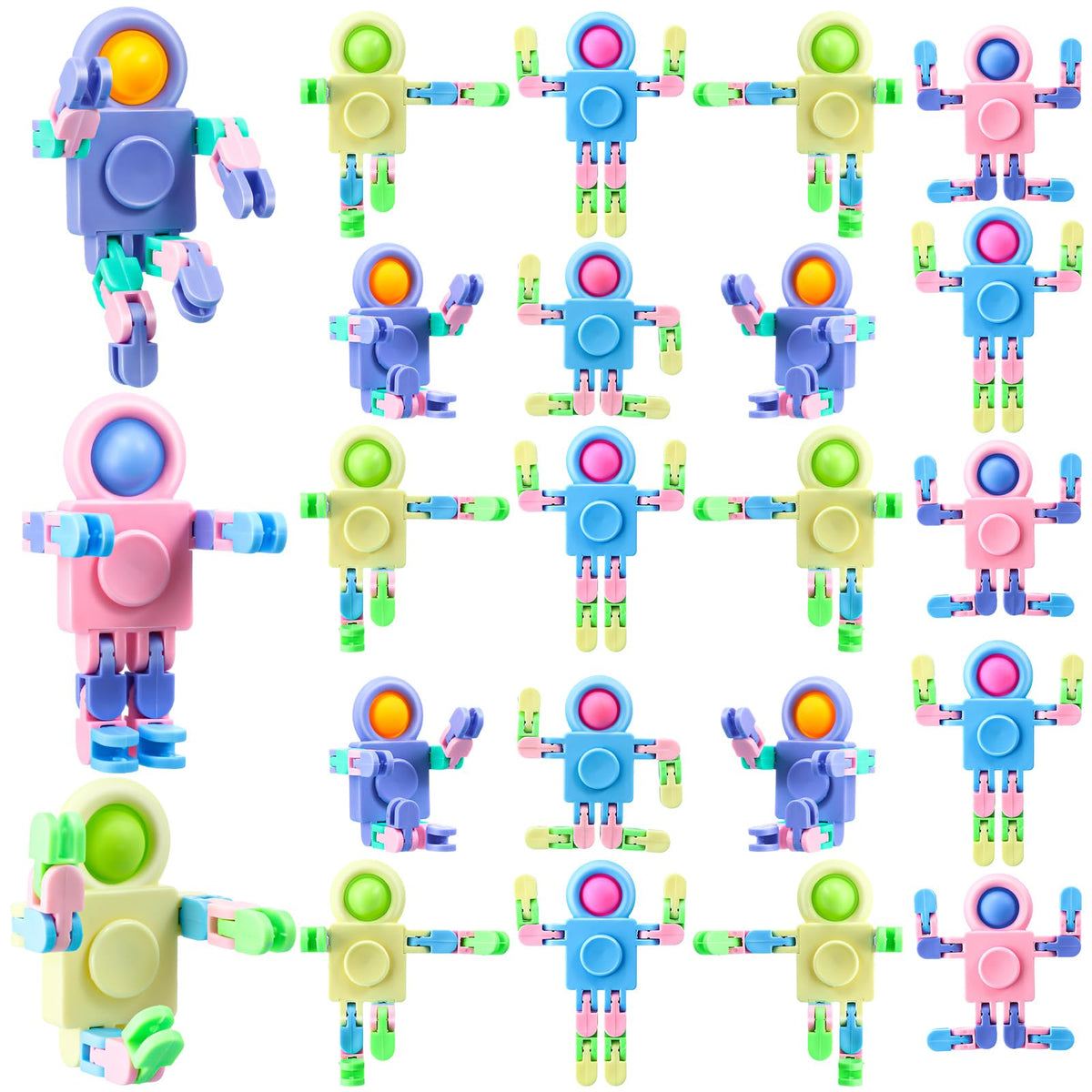 Hanaive robot fidget spinners pack shot showing a colorful 48-piece set for stress relief.