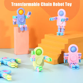Hanaive robot fidget spinners rotate chest and abdomen feature for varied shapes.