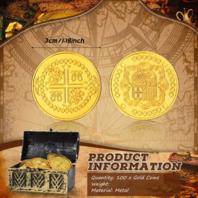 Hanaive Spanish doubloons stacked, perfect treasure hunt props and stage decorations.