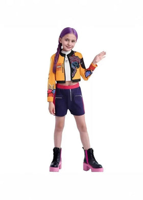 HanaOuni girls Halloween costume top, cozy for trick-or-treat adventures.