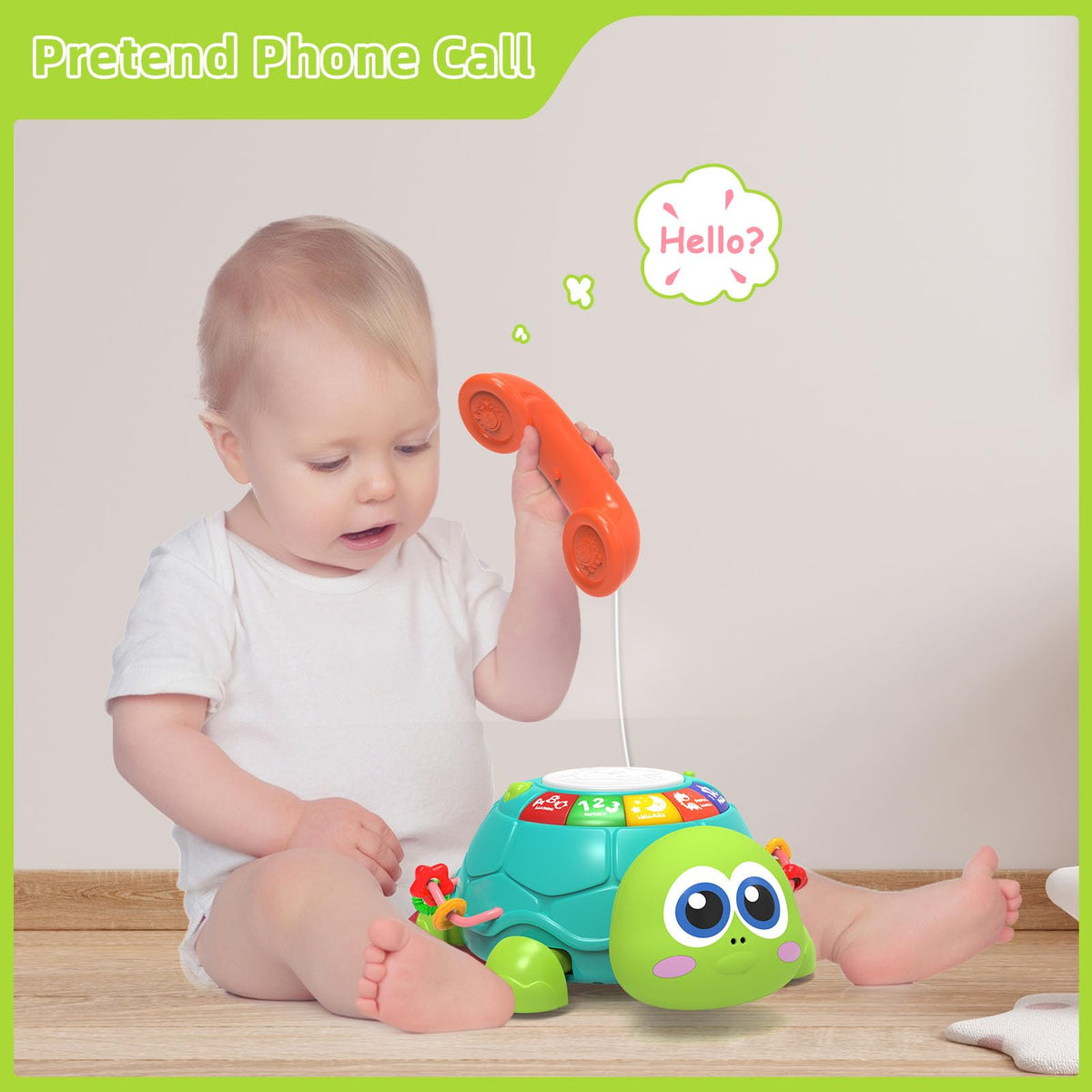 Hanayo baby phone dial toy invites pretend conversations during play.