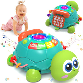 Hanayo musical turtle toy with buttons promotes early learning and tactile play.