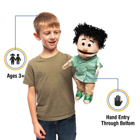 Hand-puppet 14-inch hand control enables easy puppetry during playtime