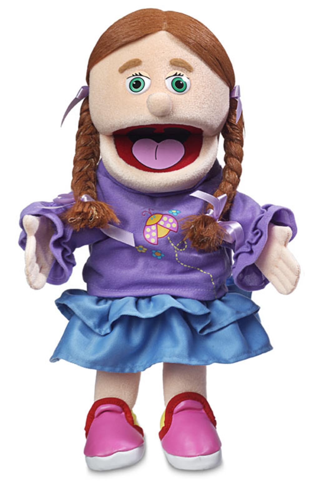 Hand puppet 14-inch front view with expressive mouth movement for imaginative play.