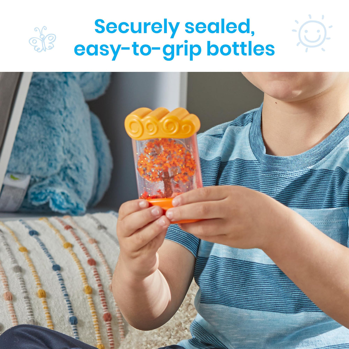 hand2mind Changing Seasons Sensory Tubes color-coded design for easy season identification.