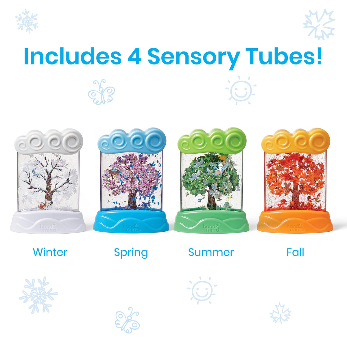 hand2mind Changing Seasons Sensory Tubes spring focus encourages sensory exploration and mood regulation.