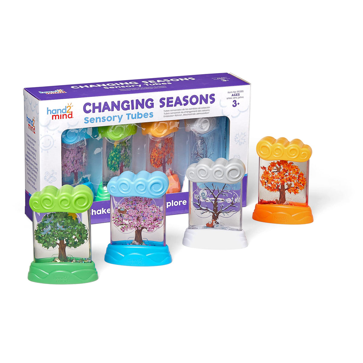 hand2mind Changing Seasons Sensory Tubes winter focus aids calm, seasonal learning and observation.