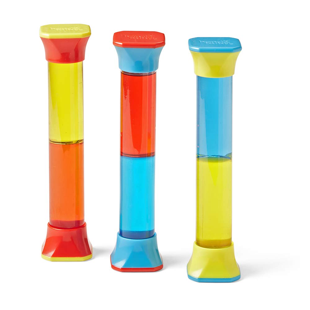 hand2mind ColorMix Sensory Tubes close-up bottle showing vibrant colors for calm exploration.