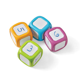 hand2mind dry-erase dice with blue sides for reusable classroom tools