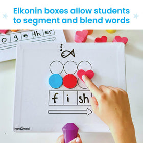 hand2mind Elkonin box dry-erase boards durable for centers and small groups.