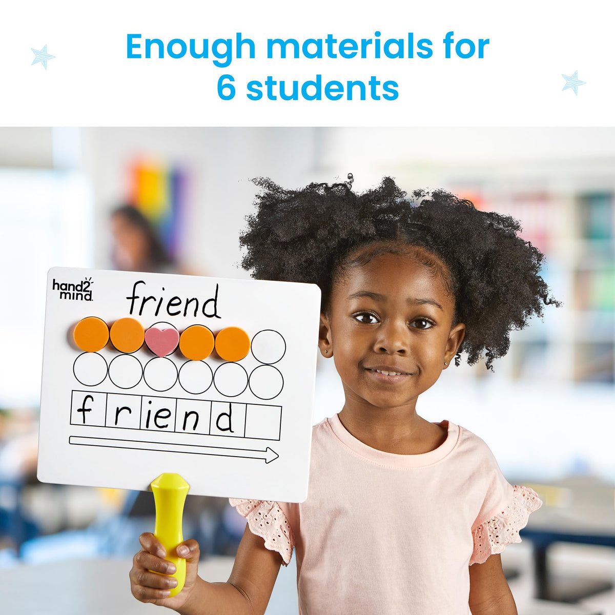 hand2mind Elkonin hearts highlight high-frequency words for quick recall.