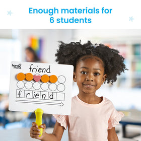 hand2mind Elkonin hearts highlight high-frequency words for quick recall.
