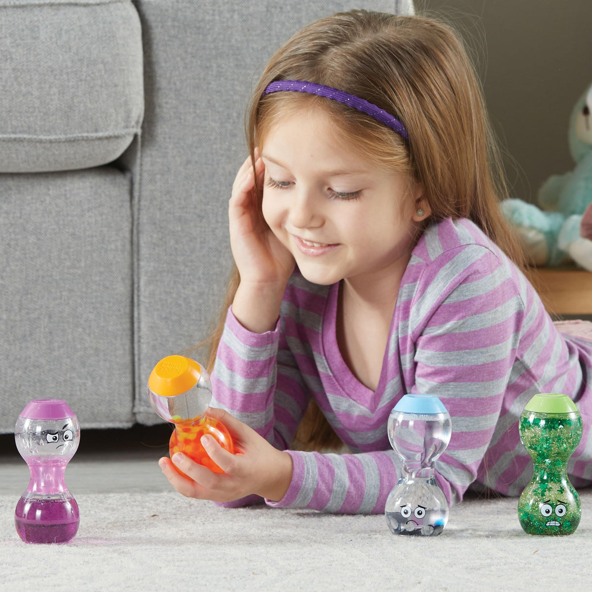 hand2mind Express Your Feelings impatient bottle display for classroom use and self-regulation.
