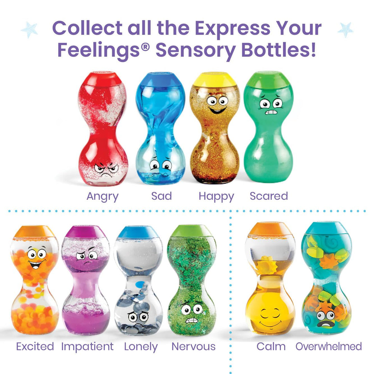 hand2mind Express Your Feelings nervous bottle display supports classroom routines.