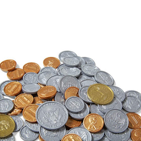 hand2mind money storage container with coins for organized activities.