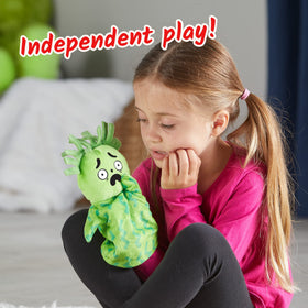 hand2mind Feelings puppet Surprised with wide eyes, sparks curiosity in dramatic play.