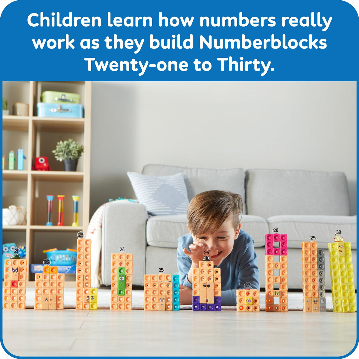 Hand2mind MathLink Cubes contents showcase diverse pieces for collaborative math explorations.