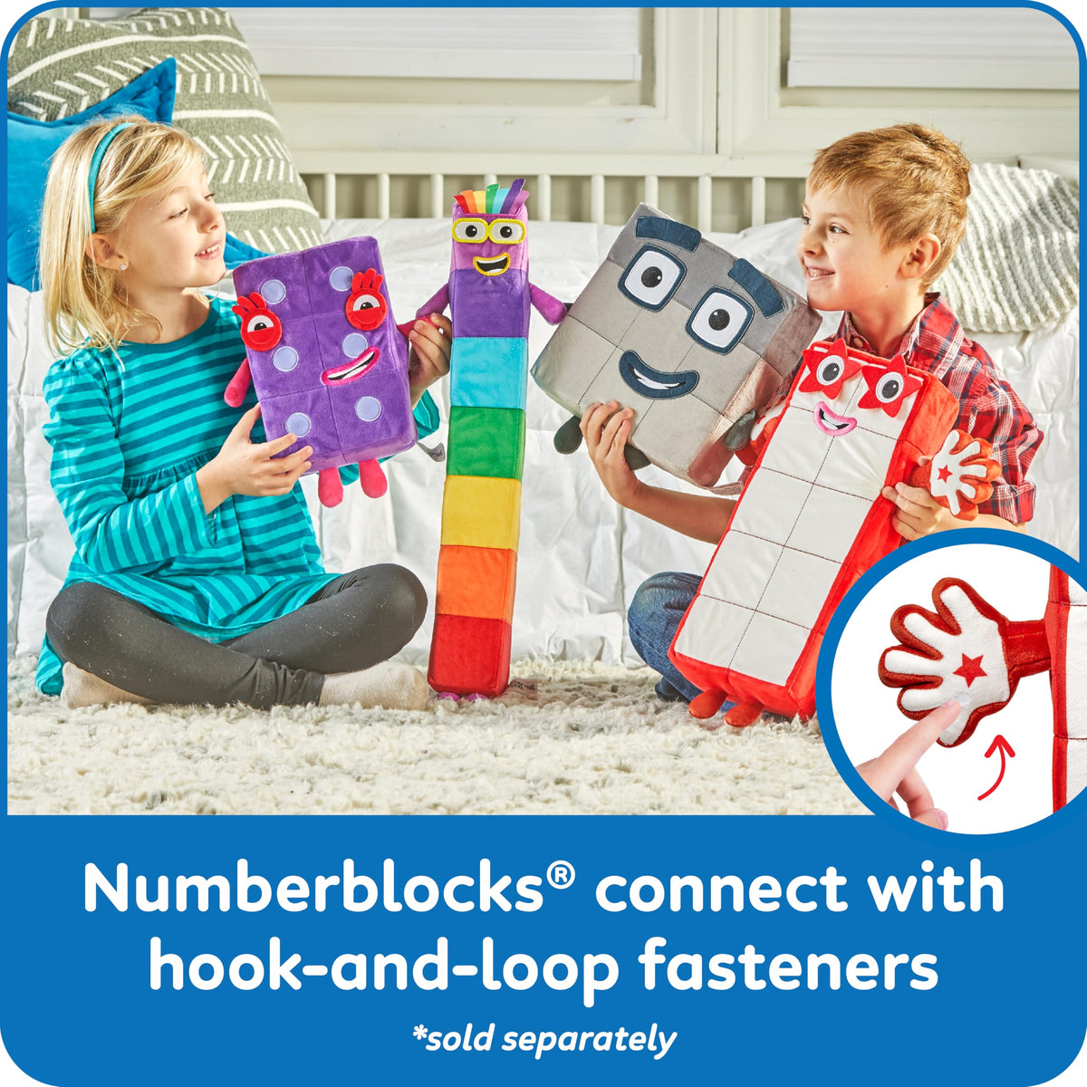 hand2mind Numberblock Ten Playful Pal plush close-up, showcasing soft material and huggability.