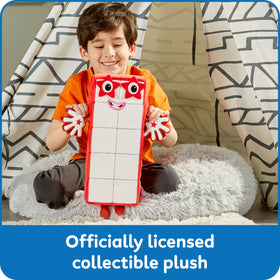 hand2mind Numberblock Ten Playful Pal plush with linkable hands for collaborative play.