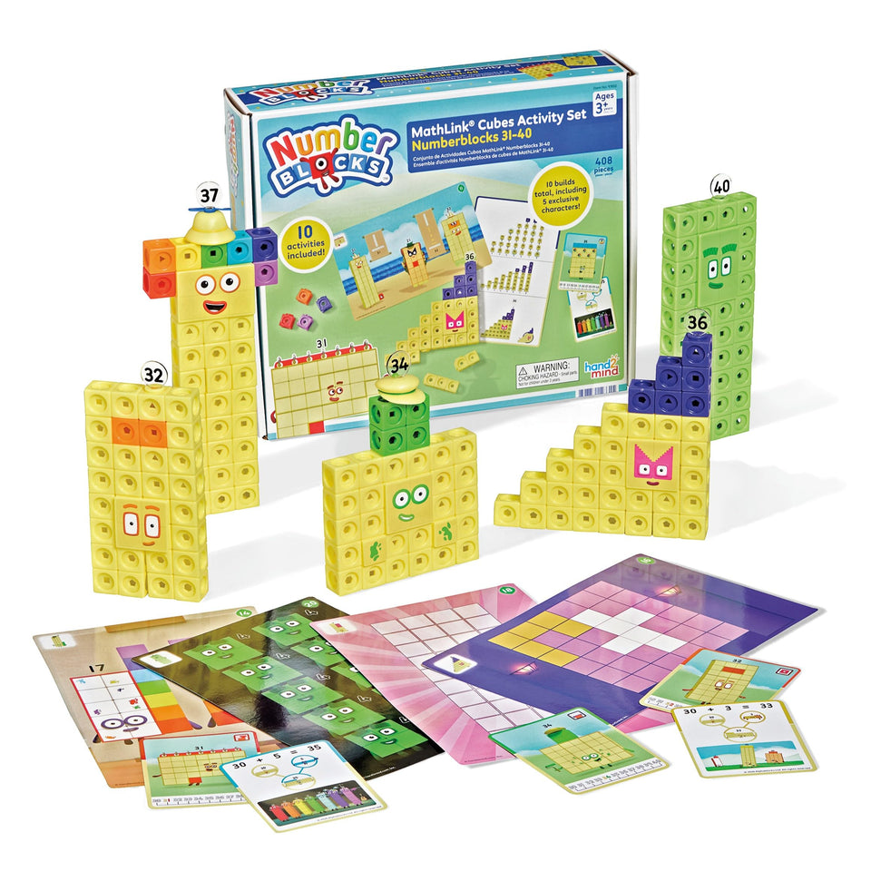hand2mind Numberblocks 31-40 cubes for counting and number-building play