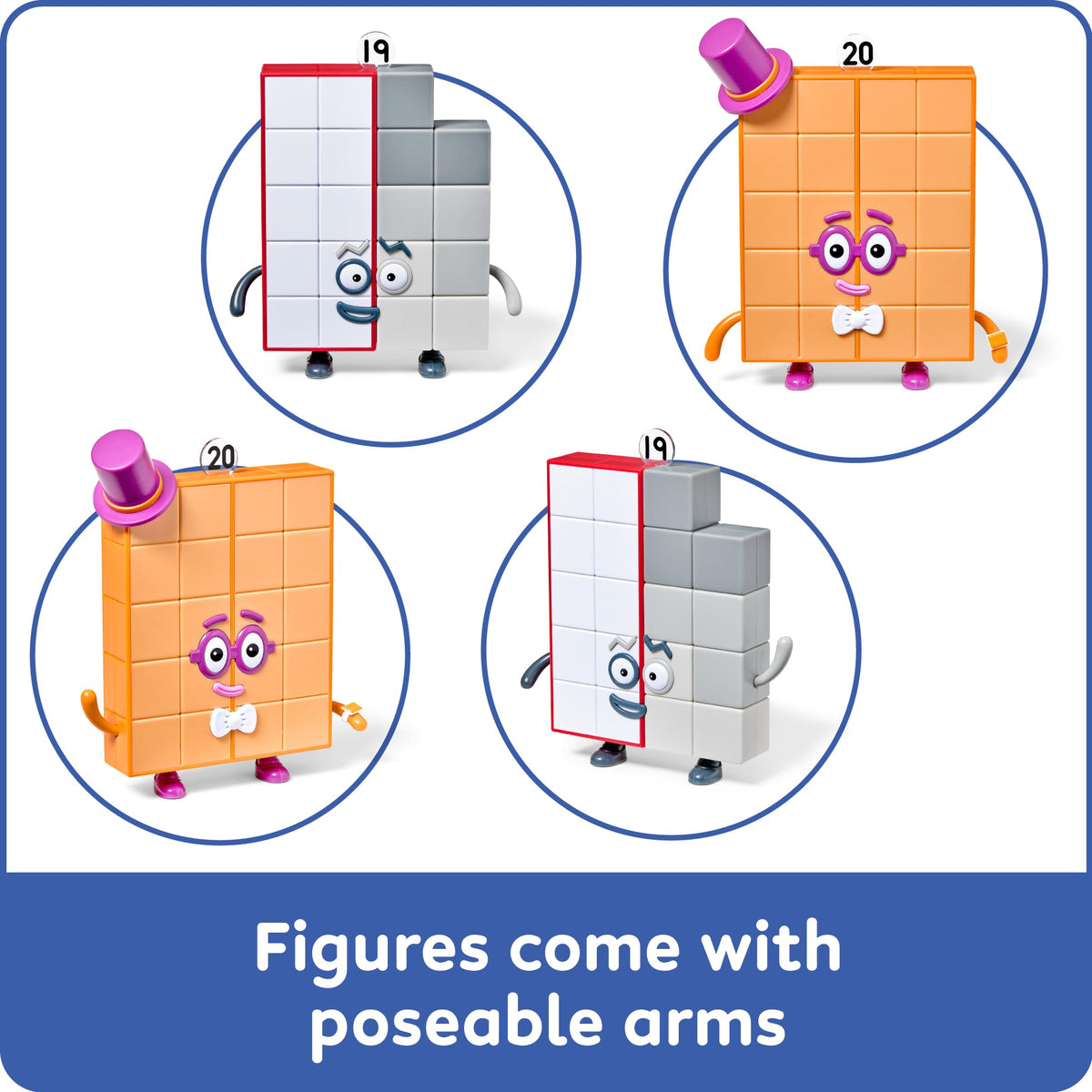 Hand2mind Numberblocks durable plastic figures built for daily play sessions.