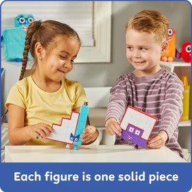 hand2mind Numberblocks Fifteen figure close-up showing articulated arms for storytelling.