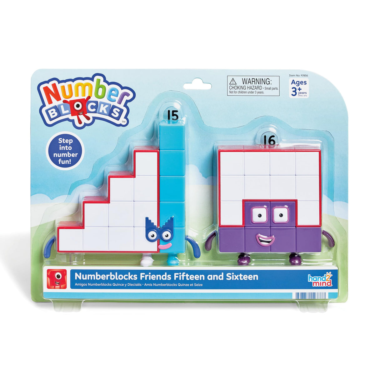 hand2mind Numberblocks Fifteen figure close-up, durable and poseable for counting play.