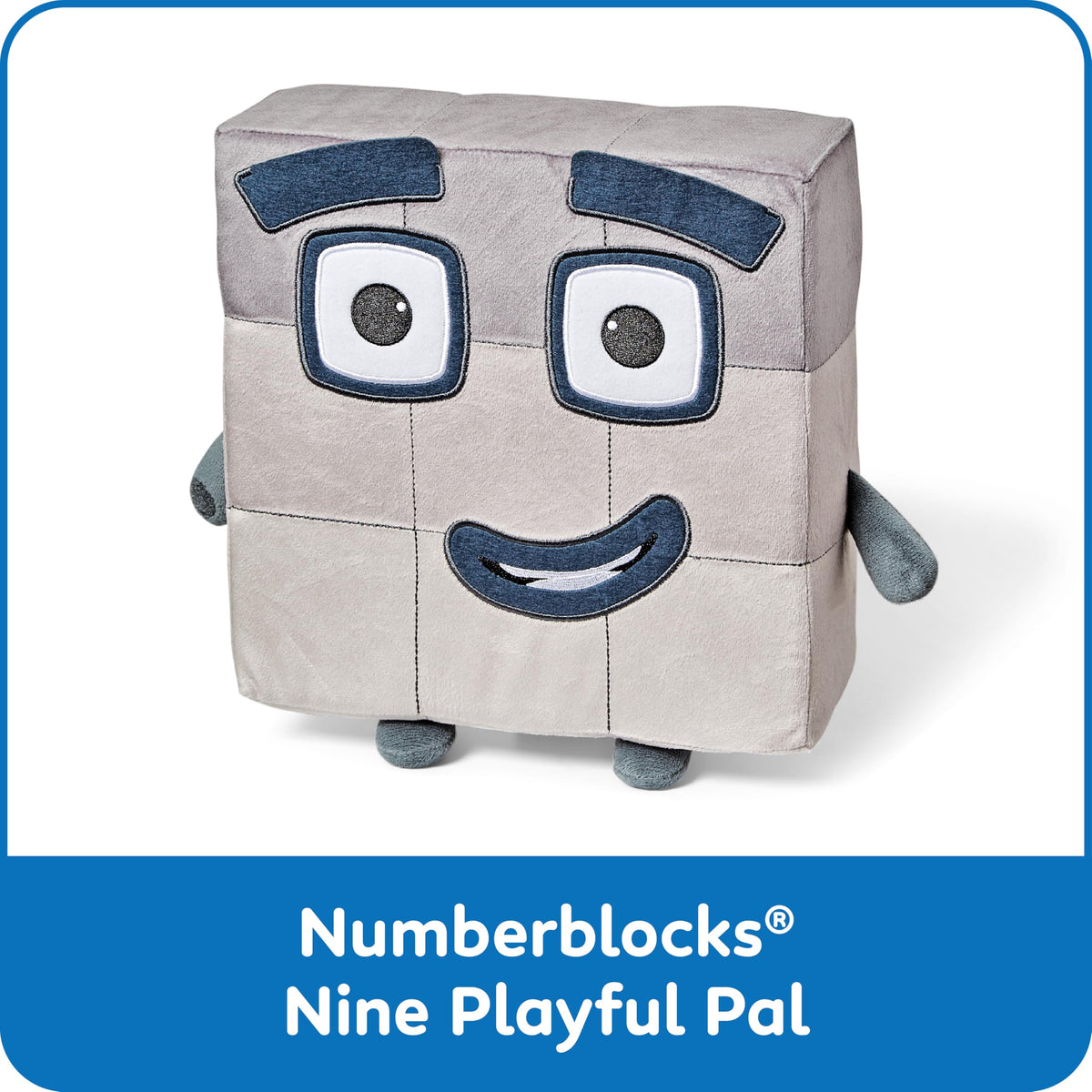 hand2mind Numberblocks Nine Playful Pal close-up fabric highlights soft, cuddly texture for cozy play.