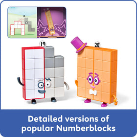Hand2mind Numberblocks nineteen and twenty duo figures for collaborative counting adventures.