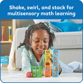 hand2mind Numberblocks bottle four promotes steady hands and number sense with swirling contents.