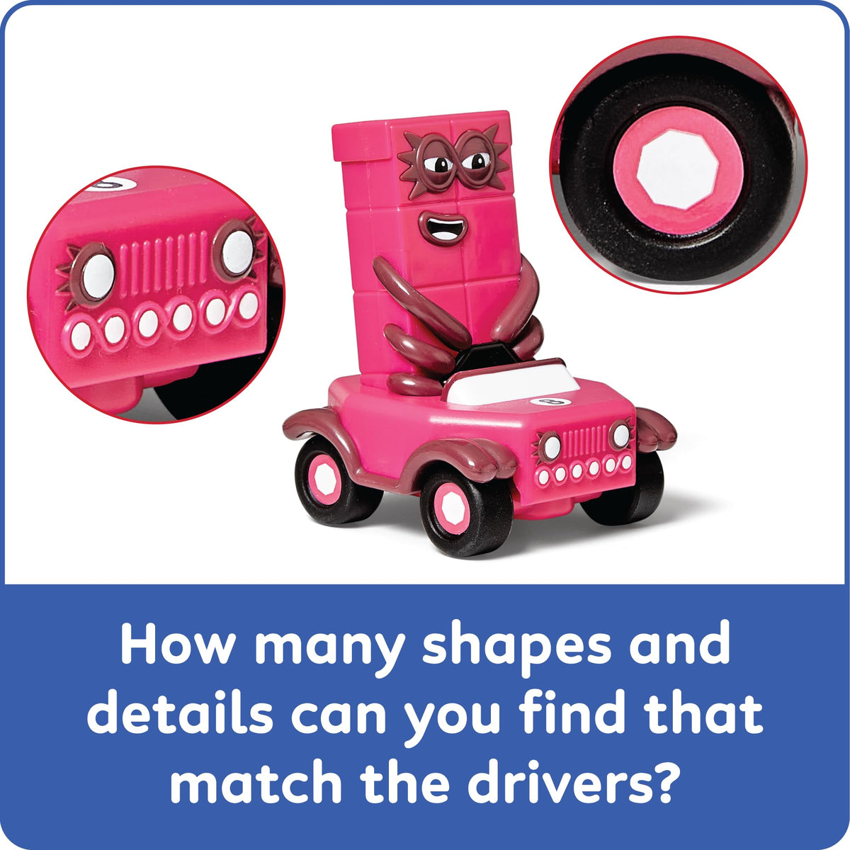hand2mind Numberblocks Six to Ten mini vehicles with drivers in play