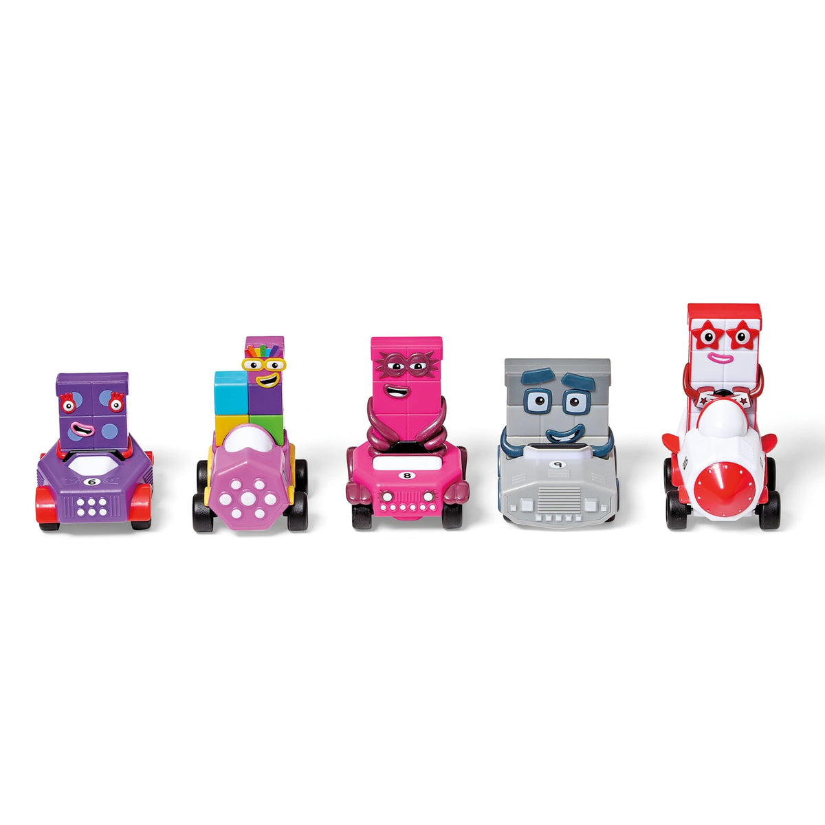 hand2mind Numberblocks Six to Ten mini vehicles with colorful details for counting