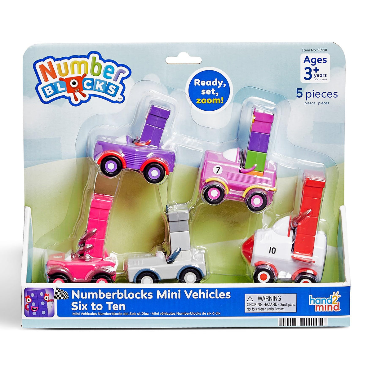 hand2mind Numberblocks Six to Ten mini vehicle front view for number play