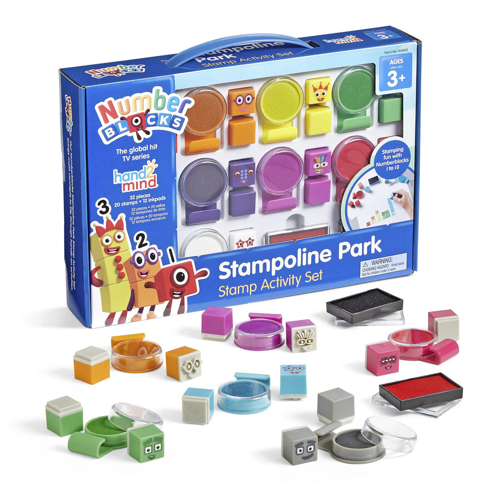 hand2mind Numberblocks stamps pack visual with bright blocks for early counting