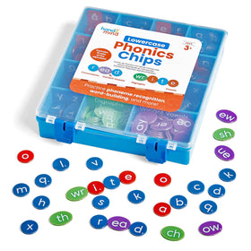 hand2mind phonics chips alphabet tiles for word building in classroom literacy activities.