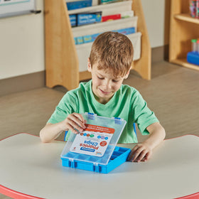 hand2mind phonics chips organized storage bin supports quick cleanup.