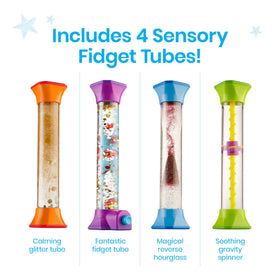 hand2mind fidget tubes showcase glitter accents for engaging sensory exploration