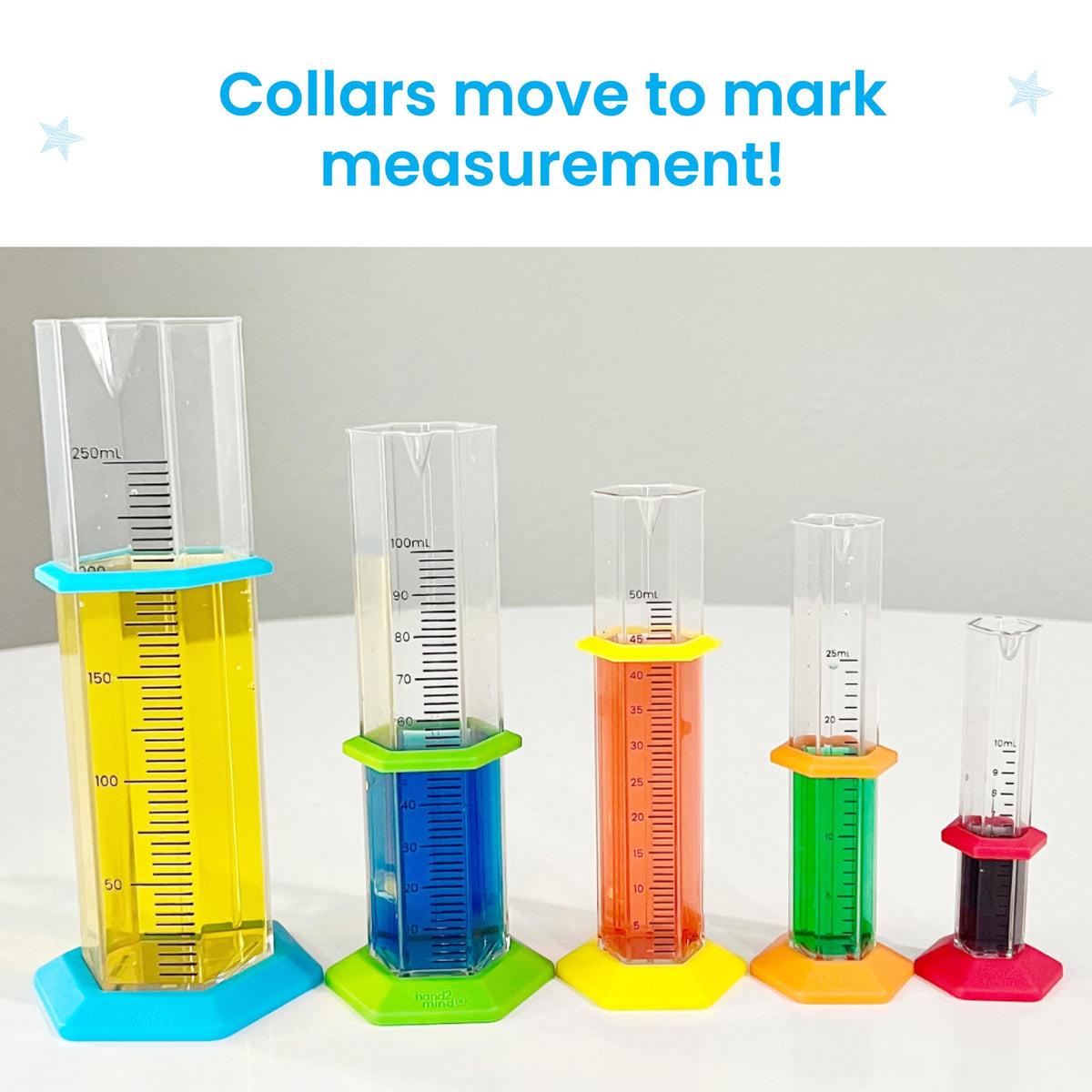 Hand2mind Starter Science cylinder 250ml clear for big-volume tasks.