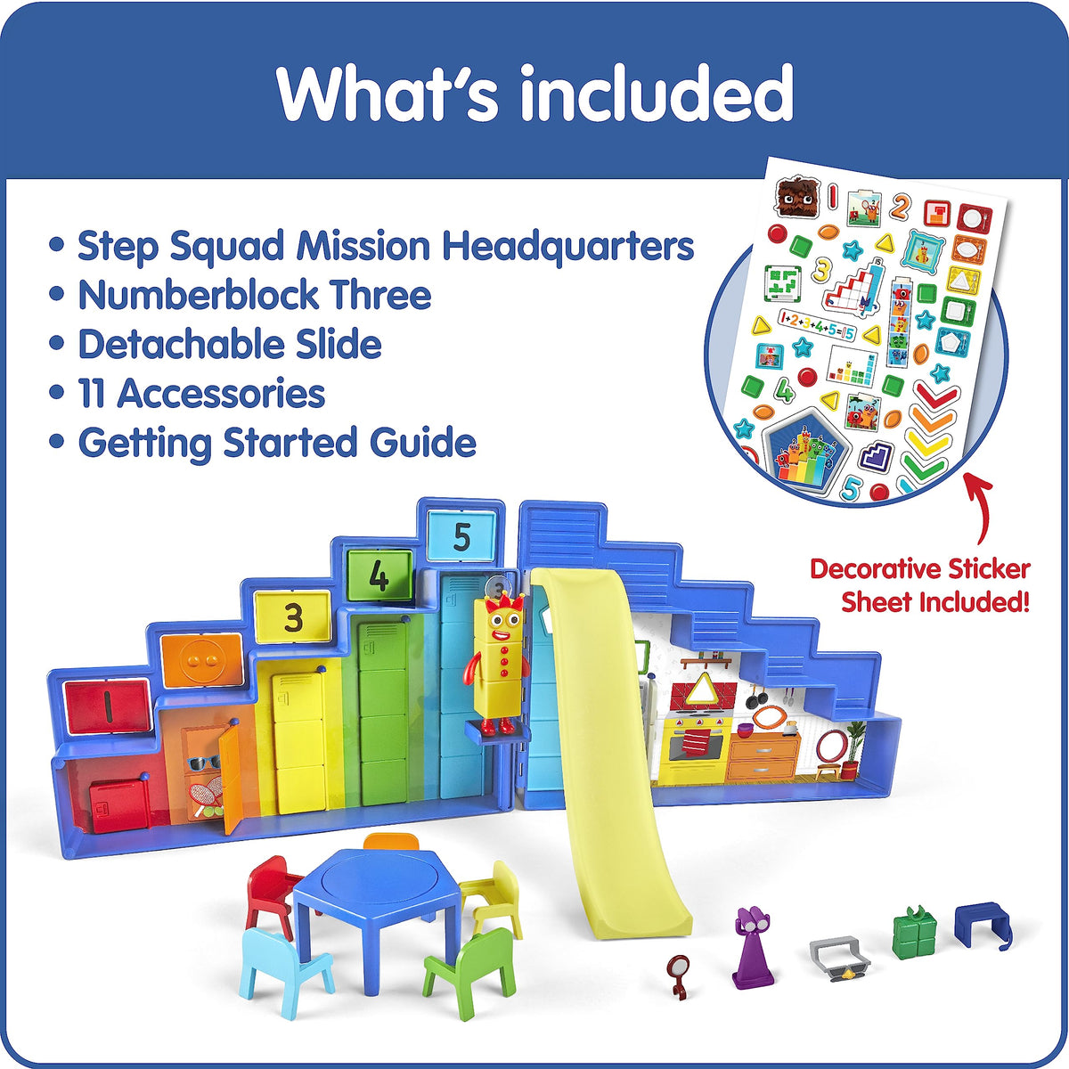 hand2mind Step Squad Numberblock Three figure ready for missions and adventures