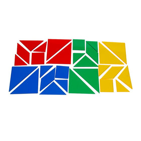 hand2mind Tangrams color pieces in red, green, blue, yellow support visual pattern exploration.