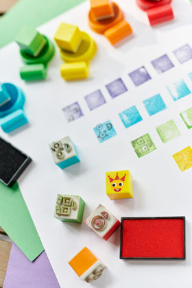 hand2mind Toddler stamping activity for quiet, focused play