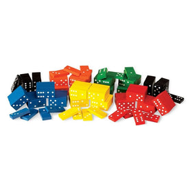 hand2mind wooden dominoes as Montessori manipulatives used for numbers and patterning