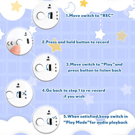 Handepo bear plush recording module for customized messages on toys.