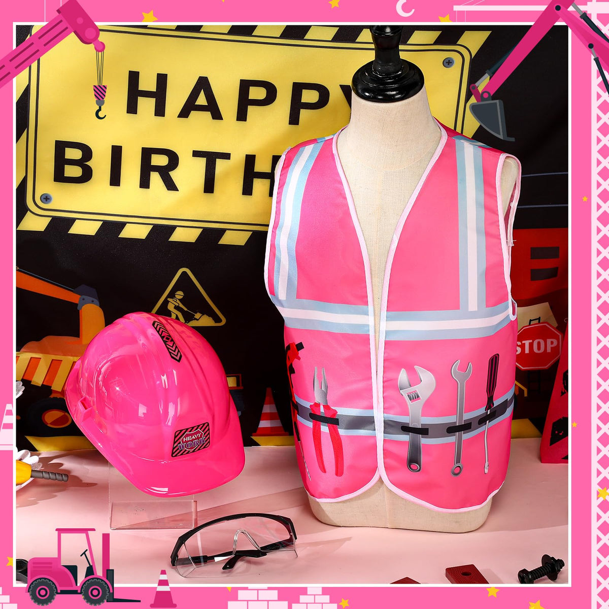 Handepo construction costume pack for kids, complete dress-up set for parties