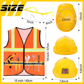 Handepo construction helmet and yellow goggles set for safe kid role play.