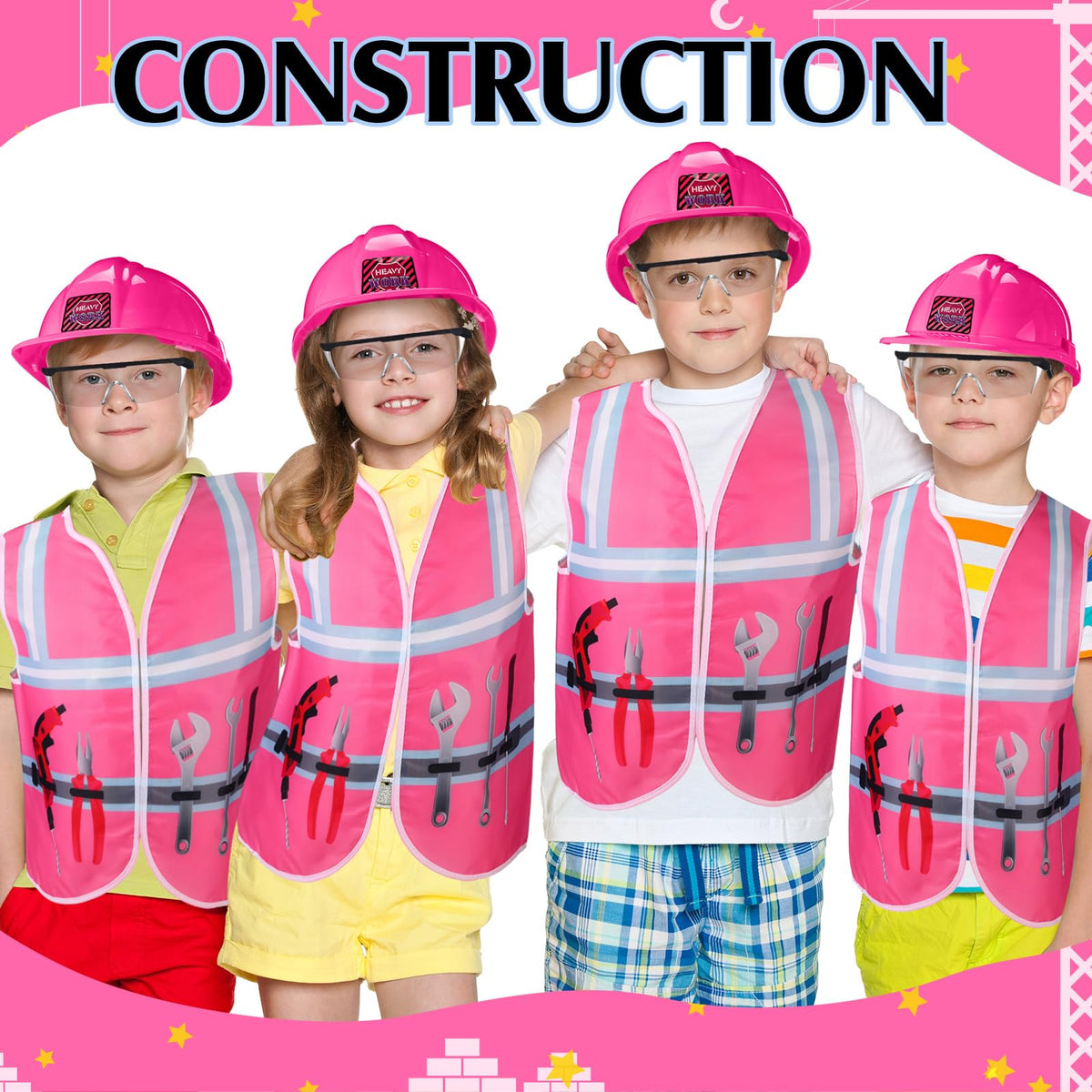 Handepo construction party costume set, great gift for birthday celebrations