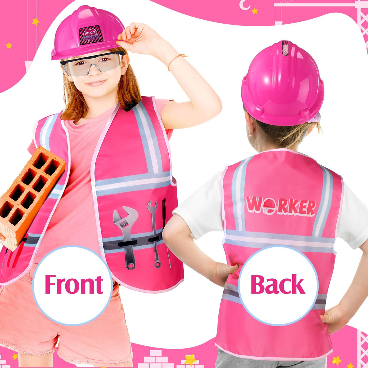 Handepo kids construction dress-up, ideal for classroom and home play